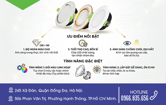 mẫu đèn led âm trần Diamond kingled tốt nhất
